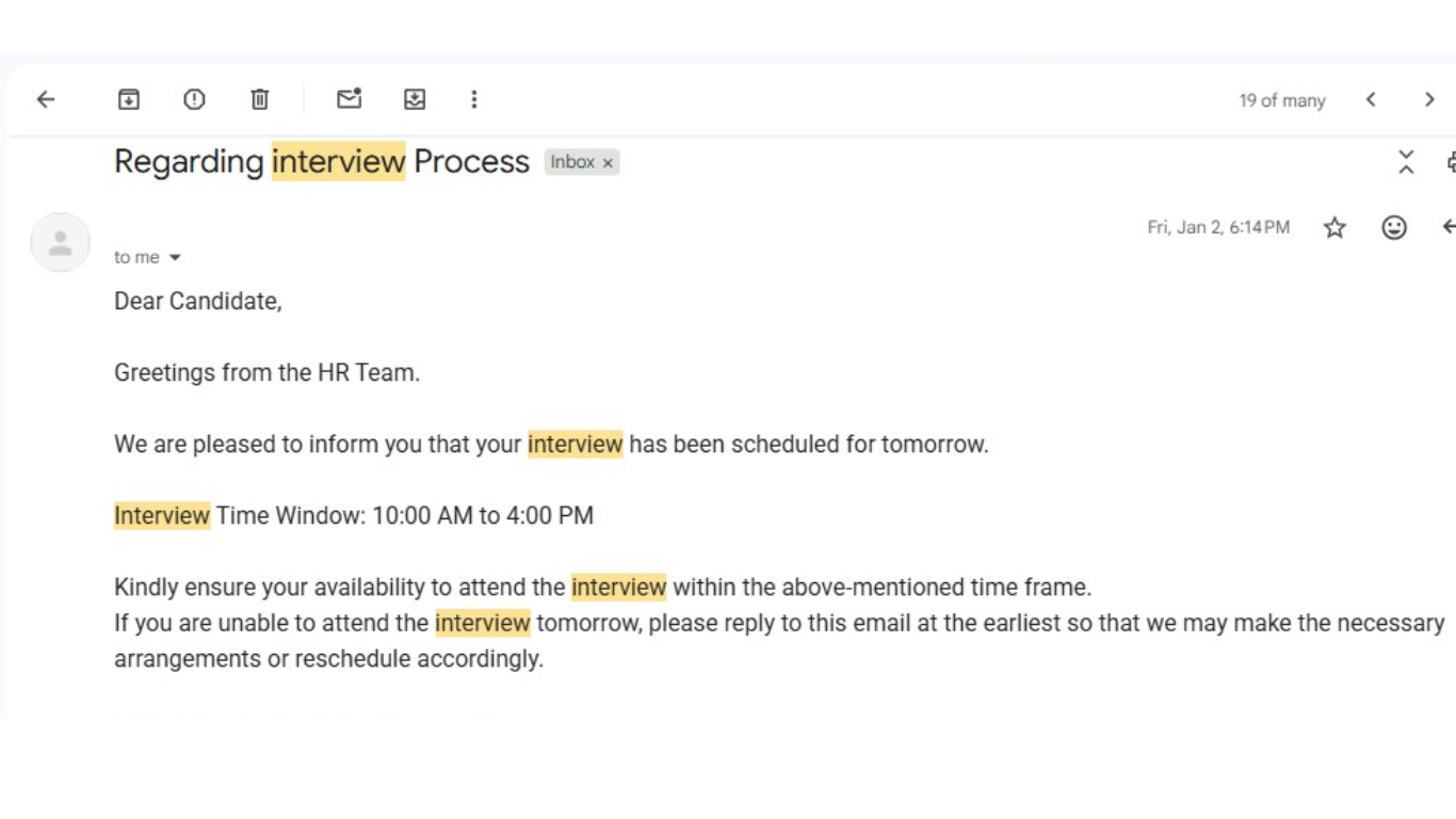 Interview scheduled